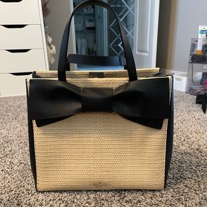 KATE SPADE raffia bag with bow